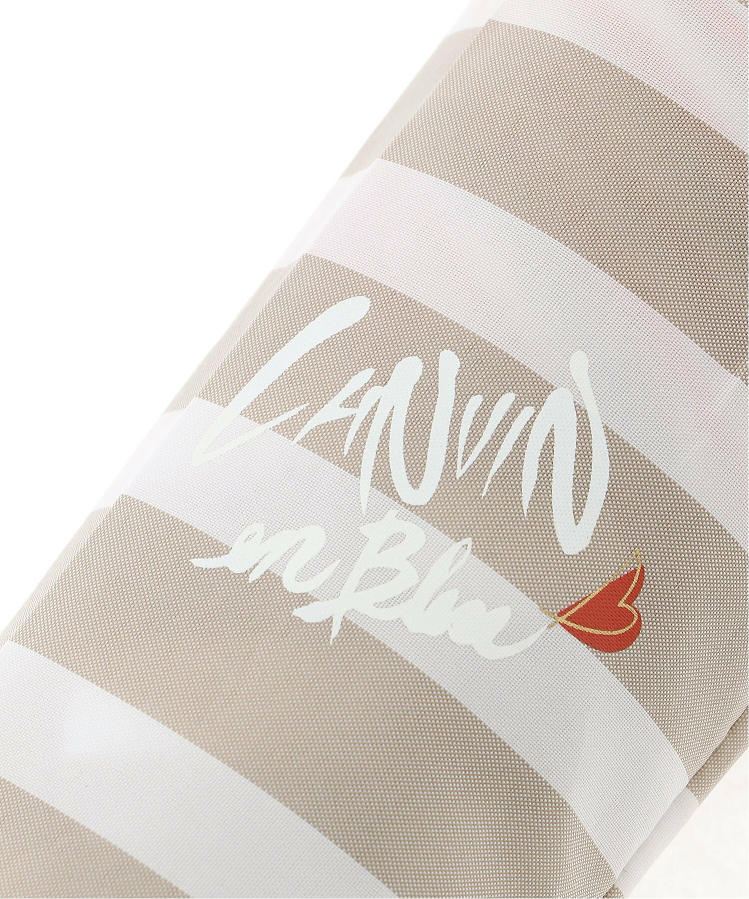 LANVIN en Bleu(ランバン オン ブルー) 折りたたみ傘 ボーダー×ロゴ/らくらく開閉式/ワイド55cm